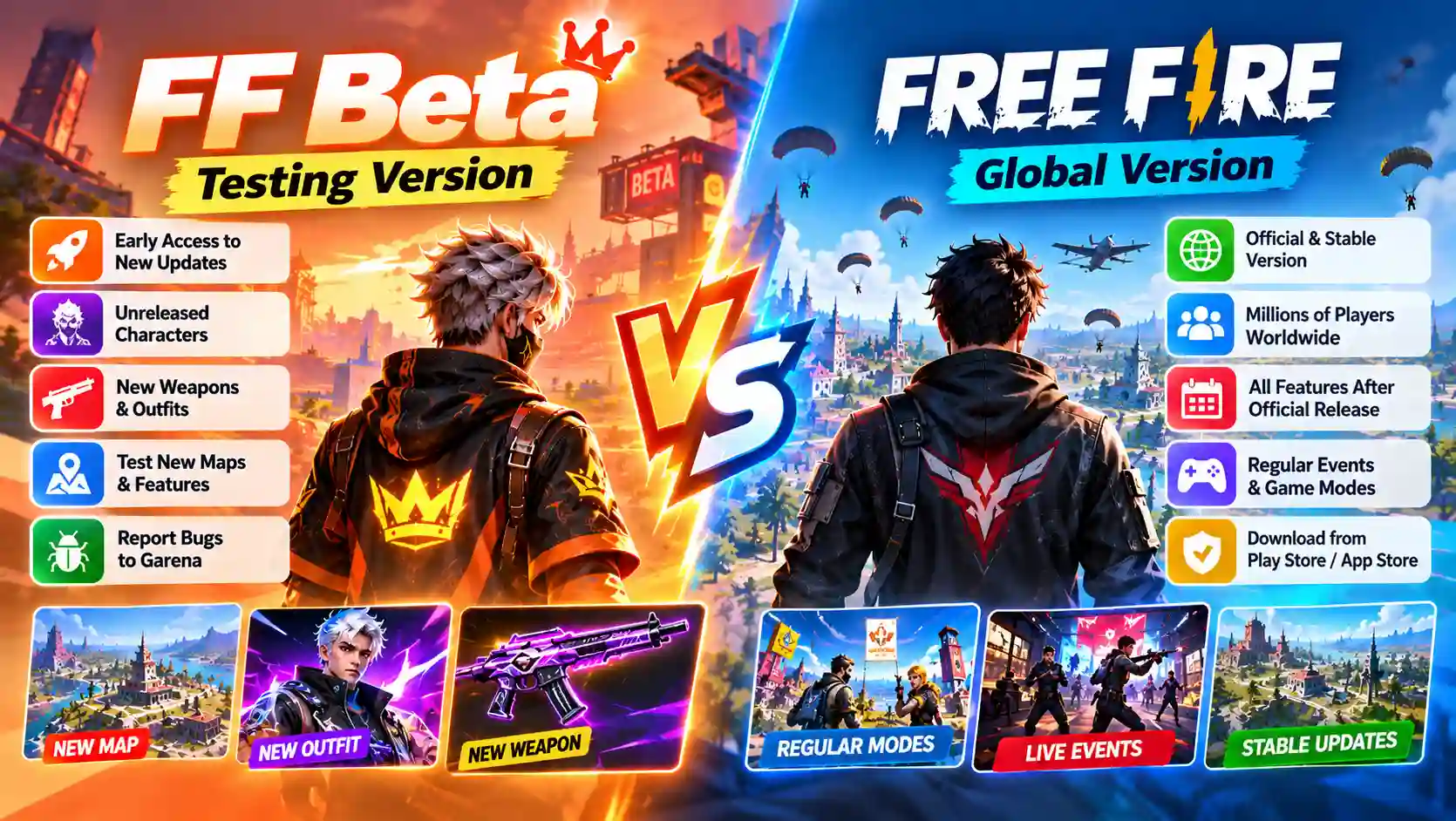 FF Beta vs Free Fire Global