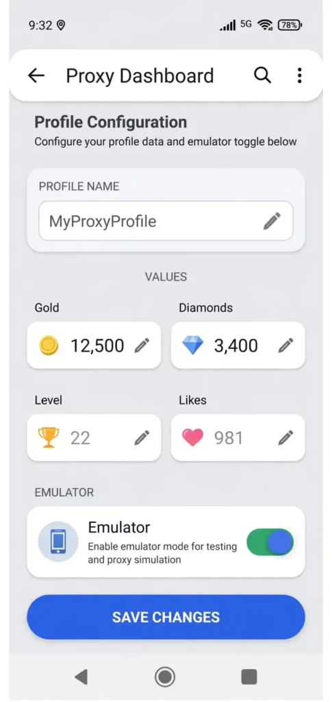 profile configure